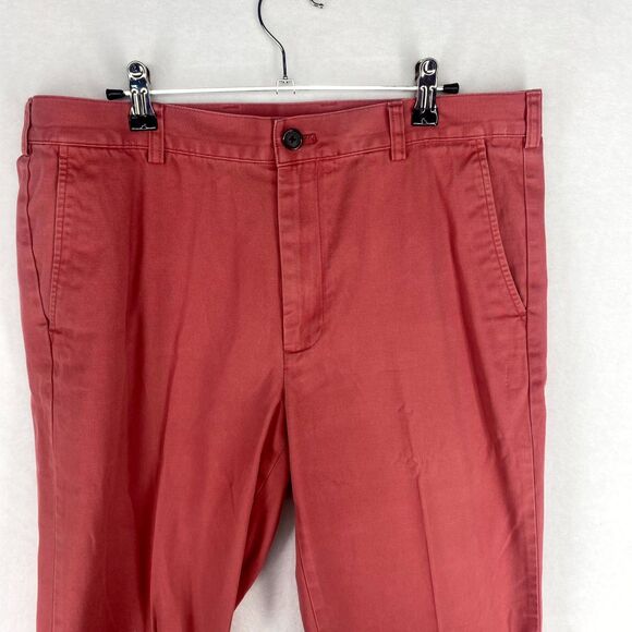 Brooks Brothers "346" 100% Cotton Light Red Khaki Pants Mens Size W35 / L32 - Picture 5 of 12